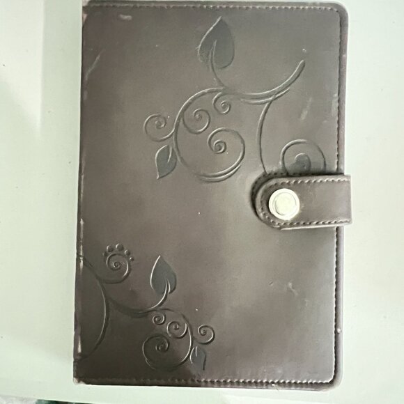 Set Of 3 Notebooks Floral Hardcover Plain Black Floral Brown Leather-Look Unused - Picture 4 of 4